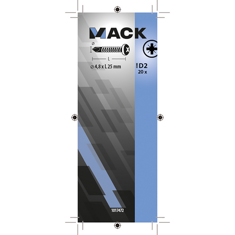 Mack 1017472 - zelfborende schroef cyl. kop verz. 20st 4,8 x 25 mm | 10 stuks