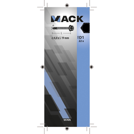 Mack 1017476 - zelfborende schroef zesk.kop verz. 22st 4,8 x 19 mm | 10 stuks
