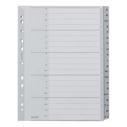 Alfabetiske faner leitz 1260 grå pp (polypropylen)