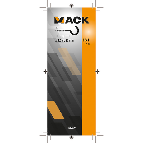 Mack 1017799 - schroefhaak staal verzinkt 7st 4,0 x 25 mm | 10 stuks
