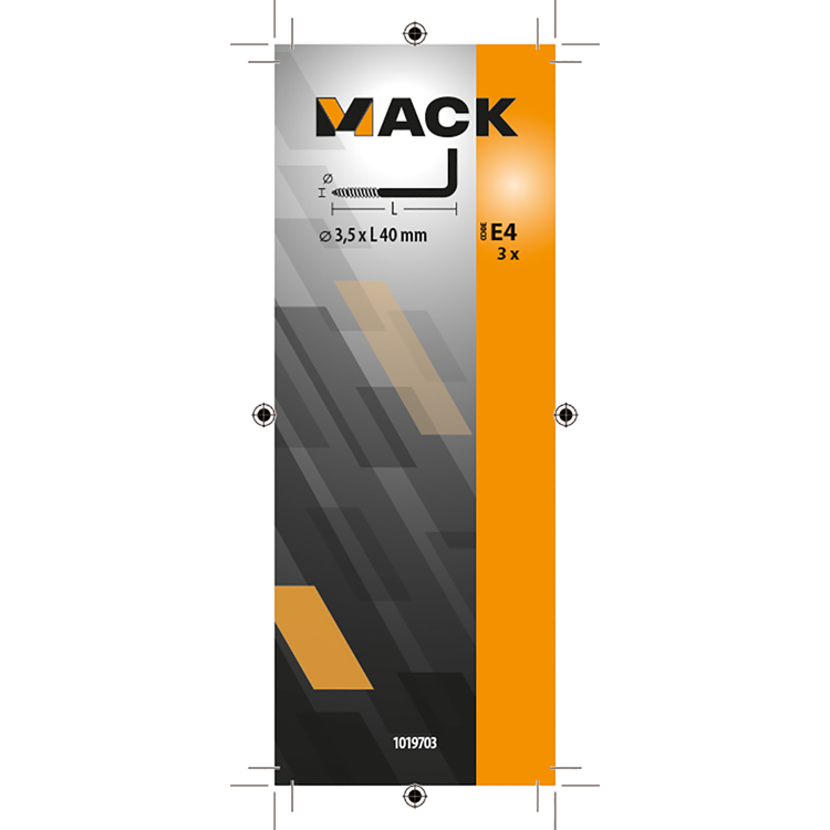 Mack 1019703 - skrue tommelfinger messing 3stk 3,5 x 40mm | 10 stk