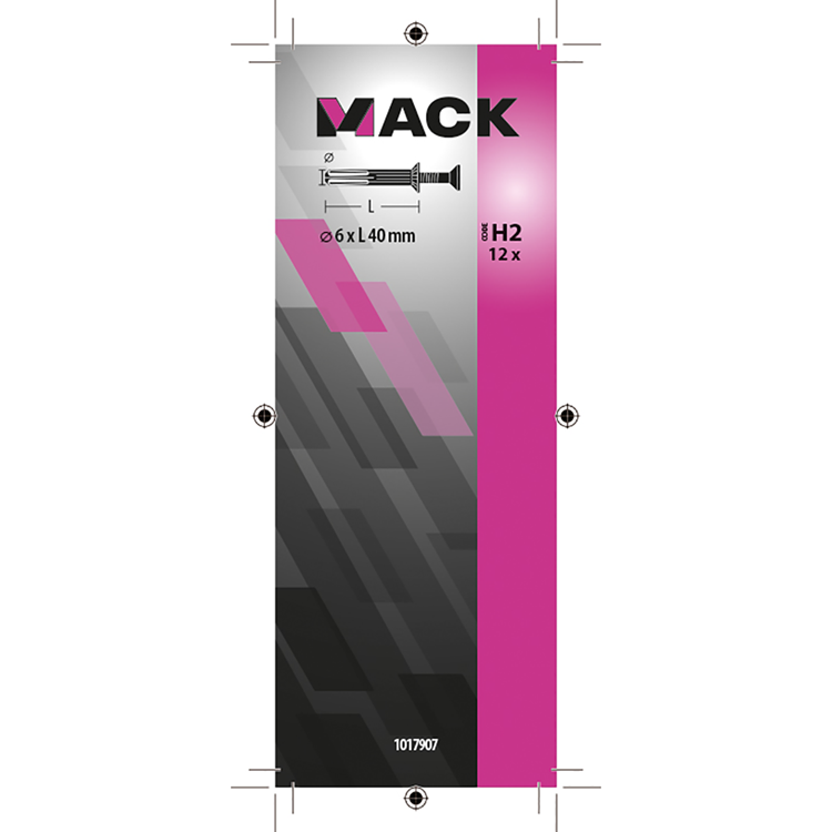 Mack 1017907 - nylon sømprop polyamid 12 stk 6 x 40 mm | 5 stk