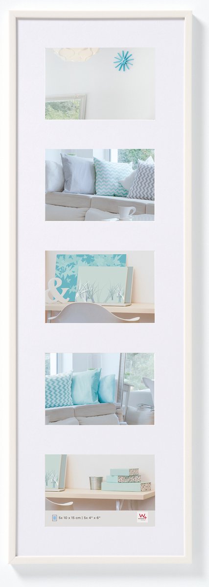 Walther new lifestyle - plastramme - fotostørrelse 5 x 10x15 cm - hvid