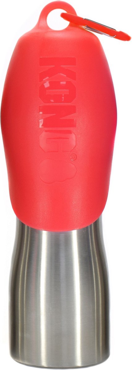 Kong h2o drikkedunk til hunde rustfrit stål rød 740 ml