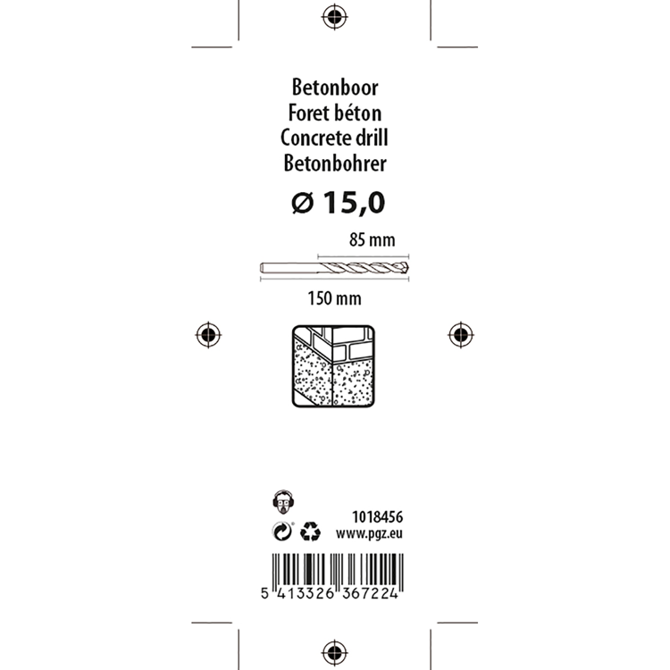 Mack 1018456 - betonbor DIN 8039 ø 15,0 x 150 mm | 5 stk