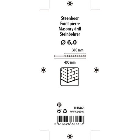 Mack 1018466 - betonboor din 8039 ø 6,0 x 400 mm | 5 stuks