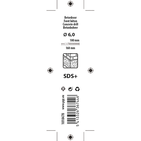 Mack 1018478 - hamerboor sds + ø 6,0 x 160 mm | 5 stuks