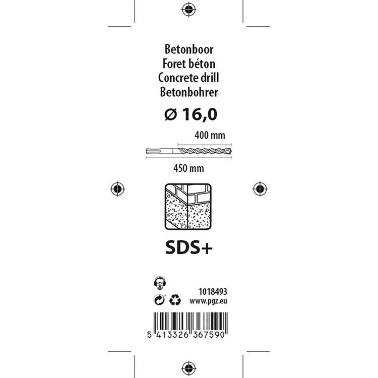 Mack 1018493 - sds hammerbor sds + 16x450mm | 5 stk
