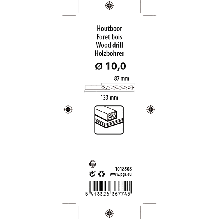 Mack 1018508 - maskintræbor + centreringspunkt ø 10,0 x 133 mm | 5 stk