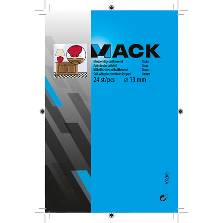 Mack 1047664 - meubelviltje zelfklevend bruin ø 13 mm 24 st pcs | 12 stuks