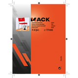 Mack 1047762 - plastikstik sort ø 19 mm 4 stk | 6 stk