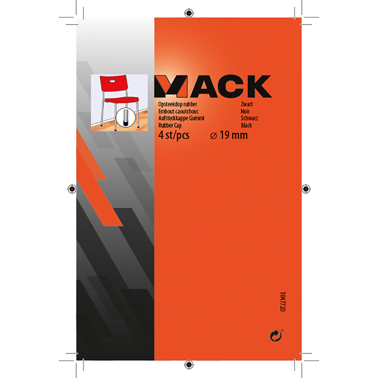 Mack 1047720 - gummihætte sort ø 19 mm 4 stk | 6 stk