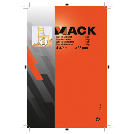 Mack 1047687 - super-vilt zelfklevend beige ø 38 mm 4 st pcs | 12 stuks