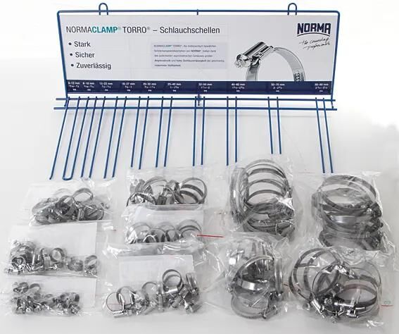 Annoncesalg display normaclamp torro slangeklemmer sortering 100 stk sortering 9mm 8-80