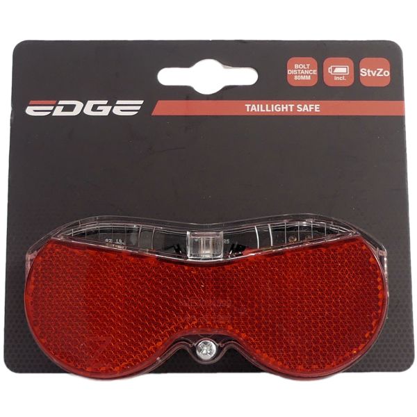 Kantholder baglygte sikker - LED - 80mm inkl. batterier