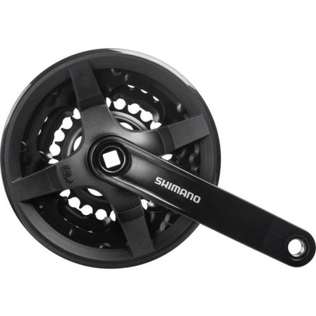 Shimano kranksæt 6 7 8 speed tourney fc-ty301 med 150 mm krankarm 42 x 34 x 24t - sort