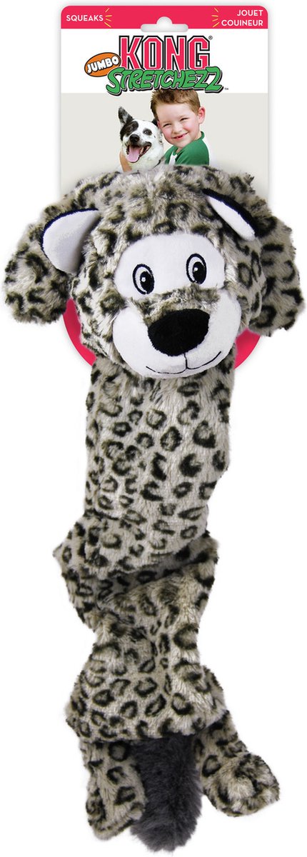Kong stretchezz jumbo leopard xl - hundelegetøj - 58 cm
