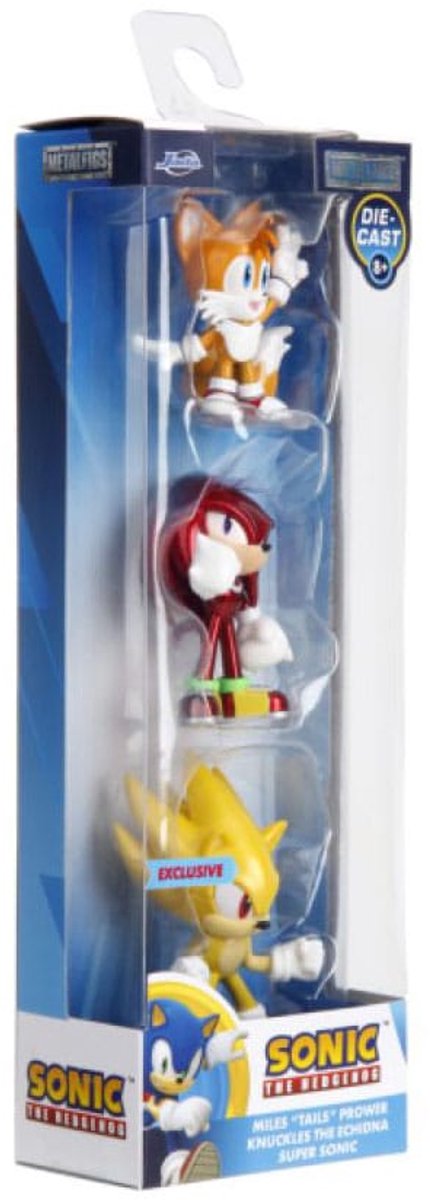 Jada legetøj sonic the hedgehog nano metal figurer diecast mini figur 3-pak 5 cm mini figur