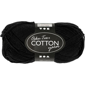 Creativ firma bomuldsgarn, sort, 50gr, 170m