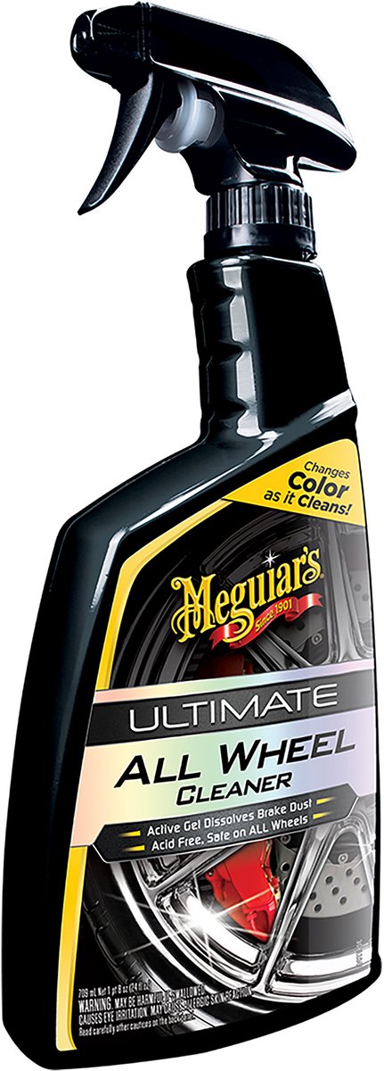 Meguiar's Meguiar's Ultimate All Wheel Cleaner 710ml – bilfælgrens – opløser bremsestøv – sikker for alle fælge
