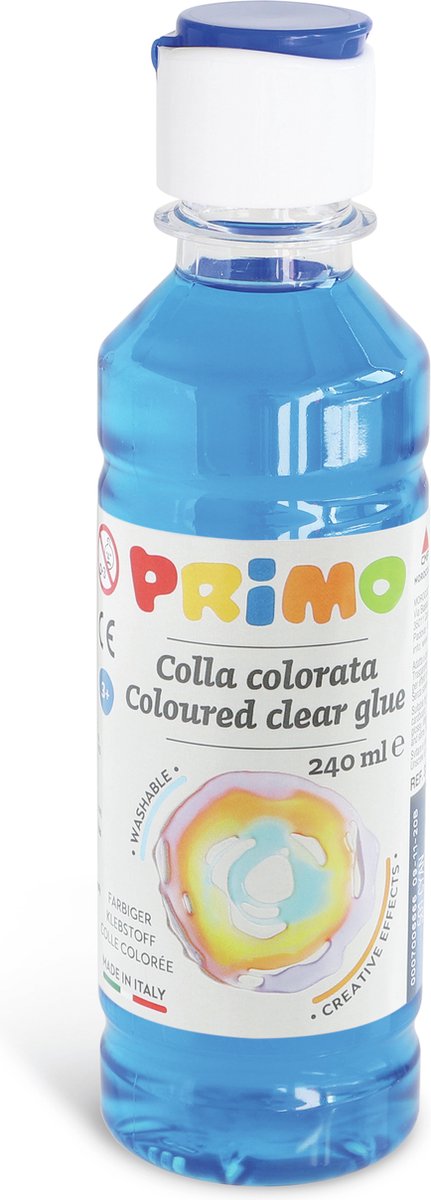Primo vandbaseret lim blå 240ml - sjovt håndværk for børn.