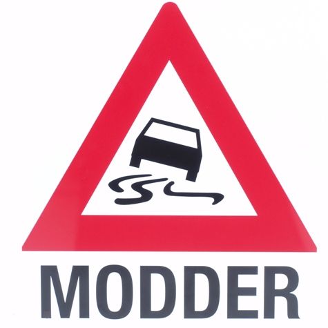 Billedskilt fare for at glide mudder