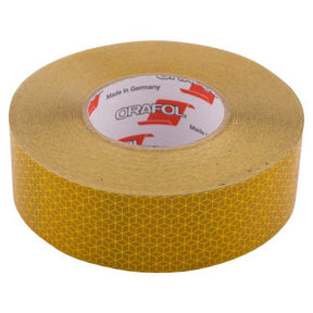 Reflekterende tape 50 mtr gult