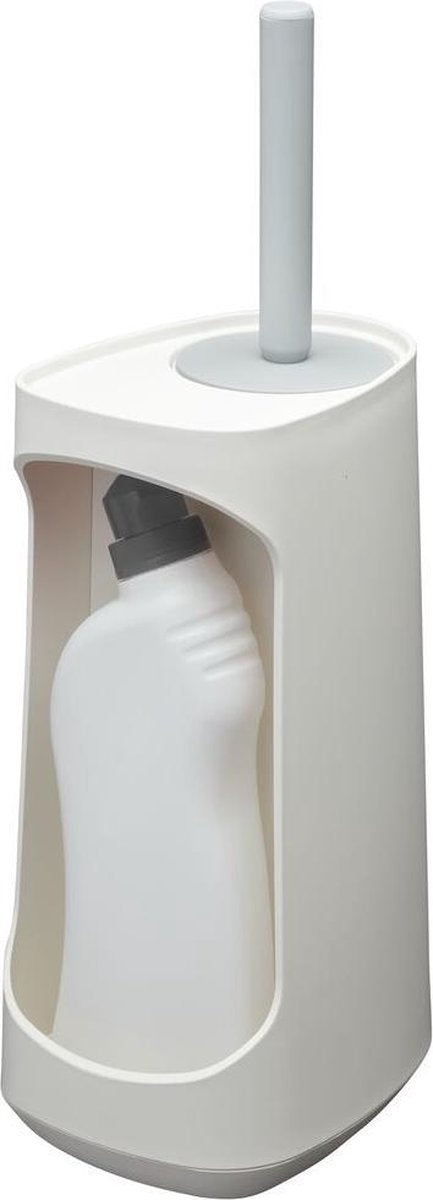 Tiger tess - toiletbørste med holder - opbevaringsrum - fritstående - med swoop® børste fleksibel - hvid lysegrå
