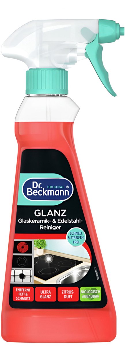 Dr. Beckmann køkkenrens - spray til rustfrit stål - 250 ml, effektivt og hurtigt