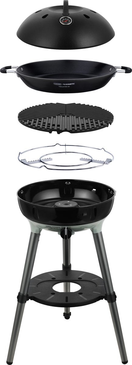 Cadac dometic - carri chef 40 bbq paella pande - bærbar gasgrill - ideel til camping, balkon, terrasse - med bæretaske