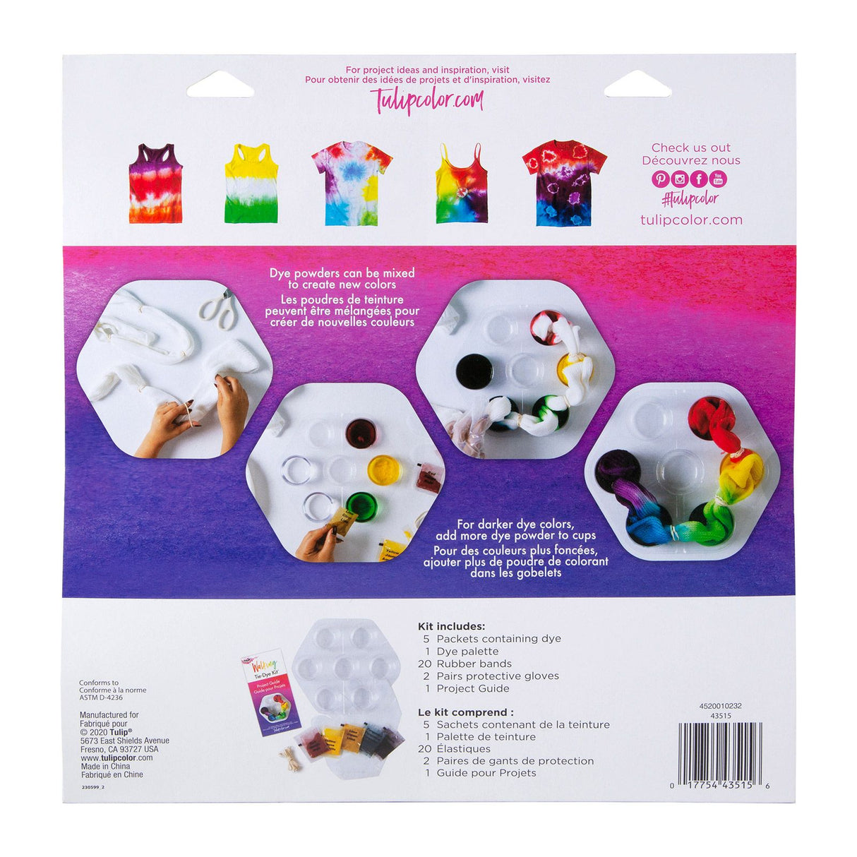 Tulip one-step tie dye tulipan • tie-dye blanding og blandingssæt 5 farver