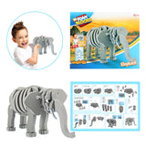 Toi-legetøj 3D puslespil elefant junior 31,5 cm skumgrå 75 dele