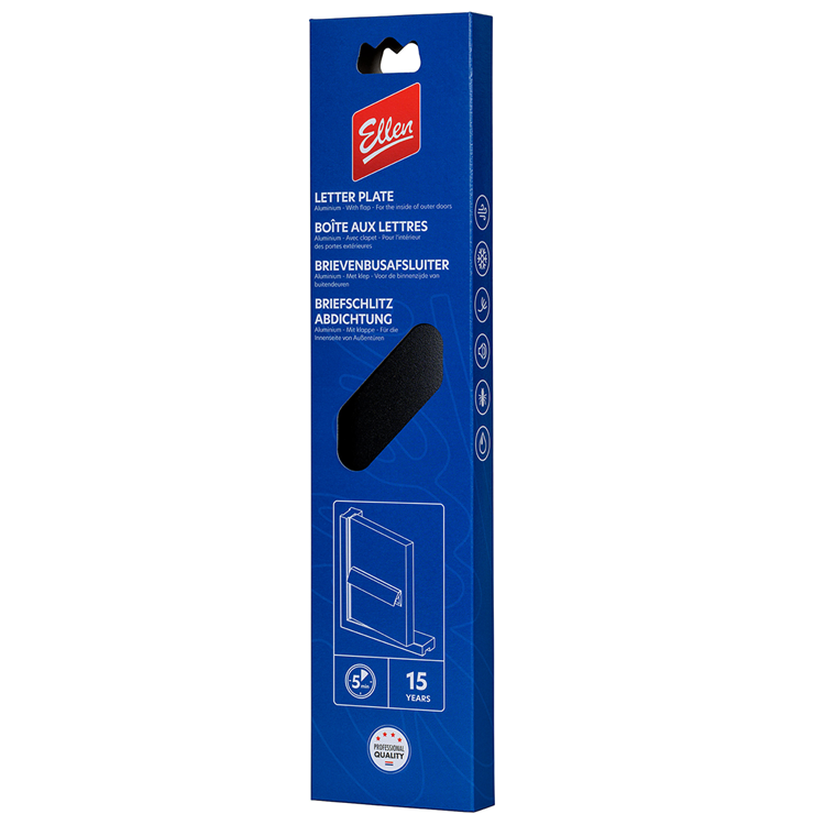Ellen 1071699 - brev pl. aluminiumsbjælke sort | 1 stk