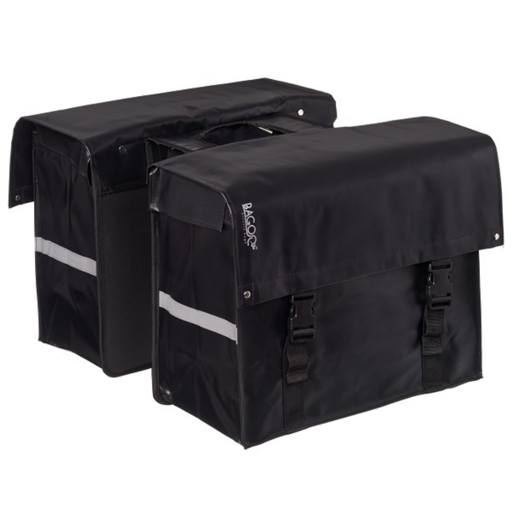 Bagoo dobbelt cykelpose bisonyl sort indhold 58L