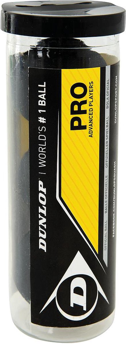 Dunlop - pro squashbolde - dobbelt prik - sæt med 3