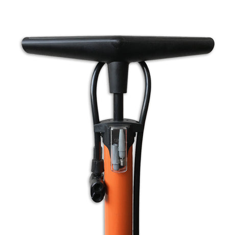 Cykelpumpe med manometer 6 bar orange