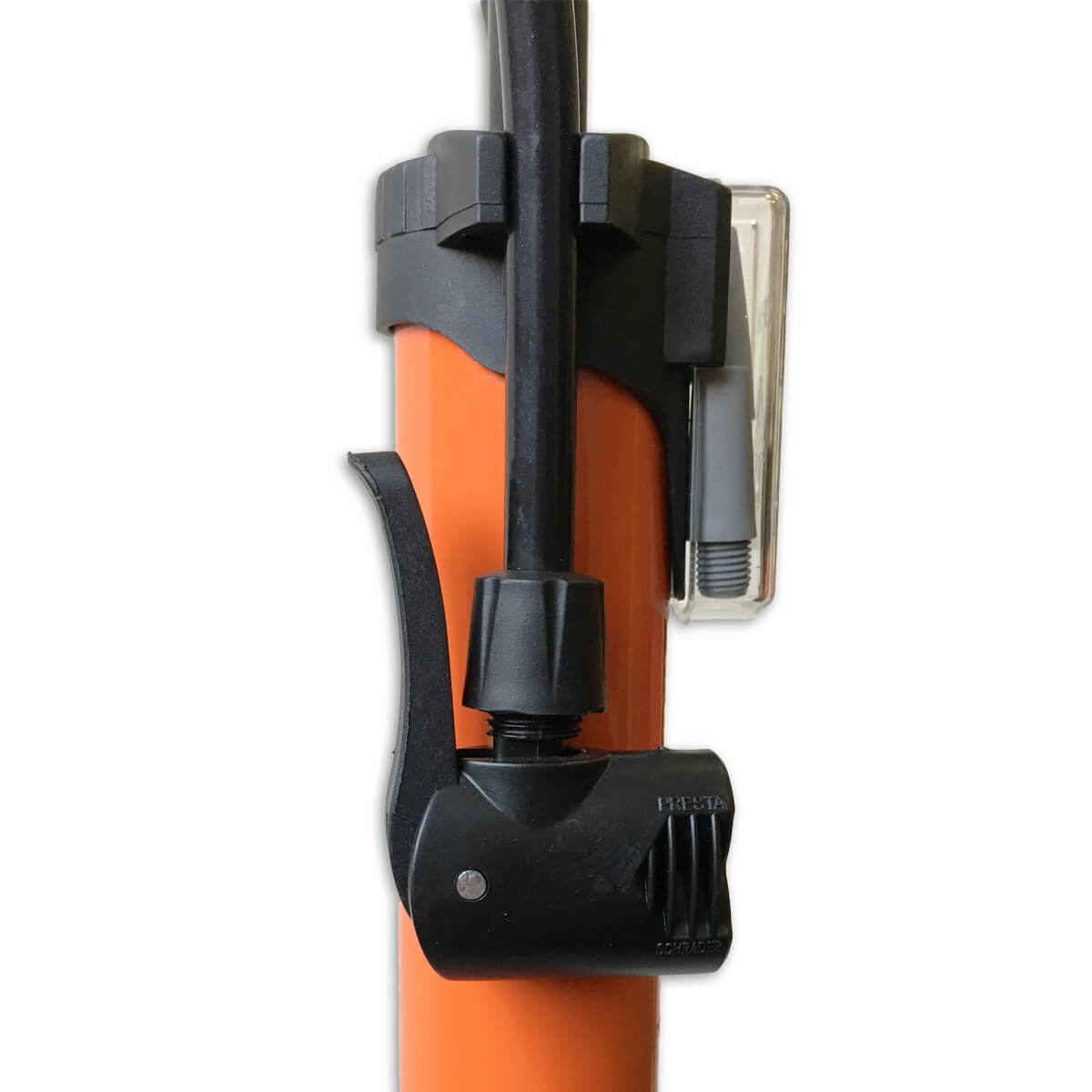 Cykelpumpe med manometer 6 bar orange
