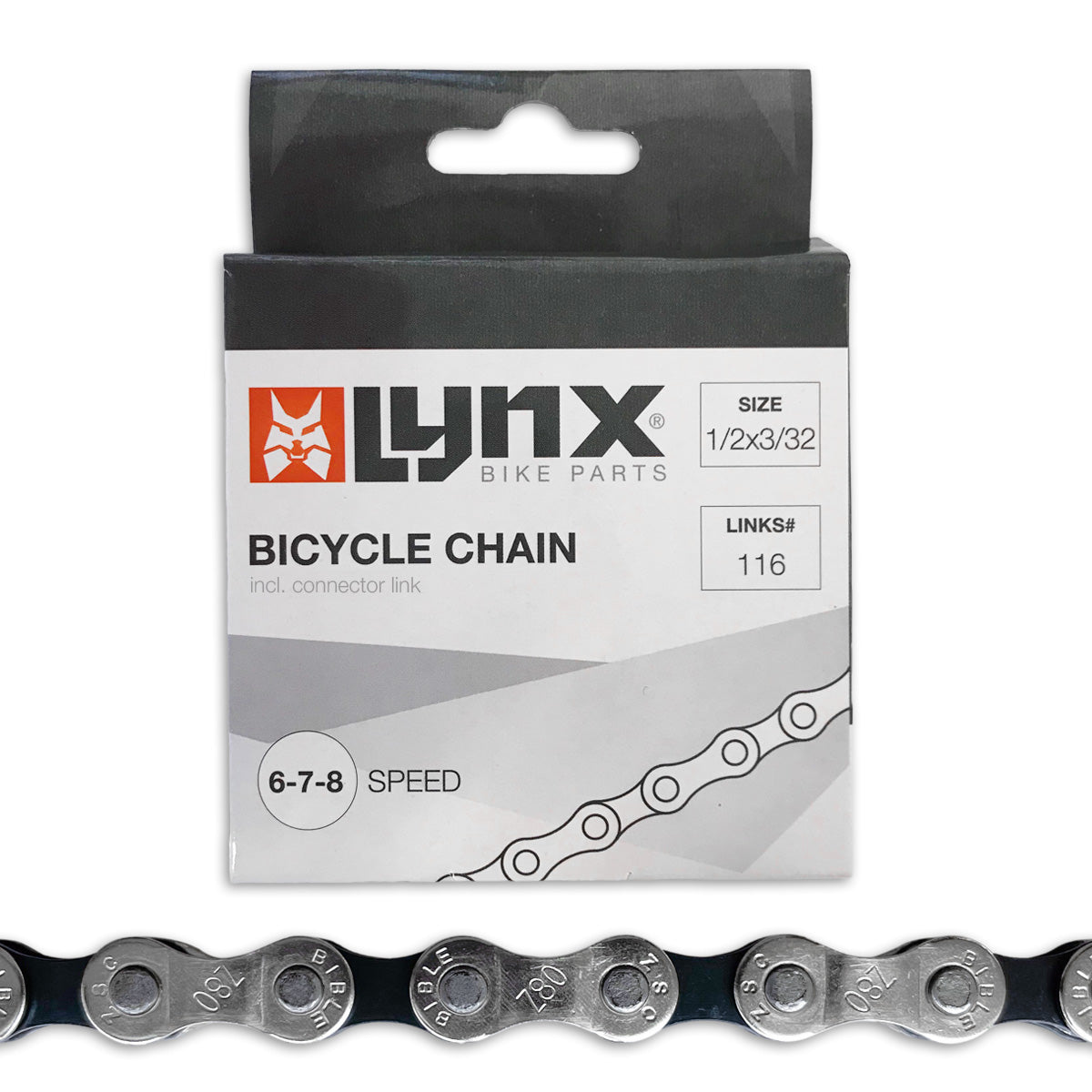 Lynx Derailleur halskæde 6 7 8 - 116 Schakels - Sort