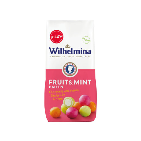 Wilhelmina frugt myntekugler vegansk pose (10x200gr)