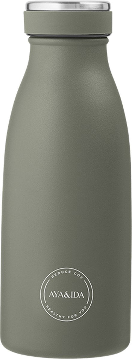 Aya ida - drikkedunk - termokande - vandflaske - 350ml - tropisk grøn