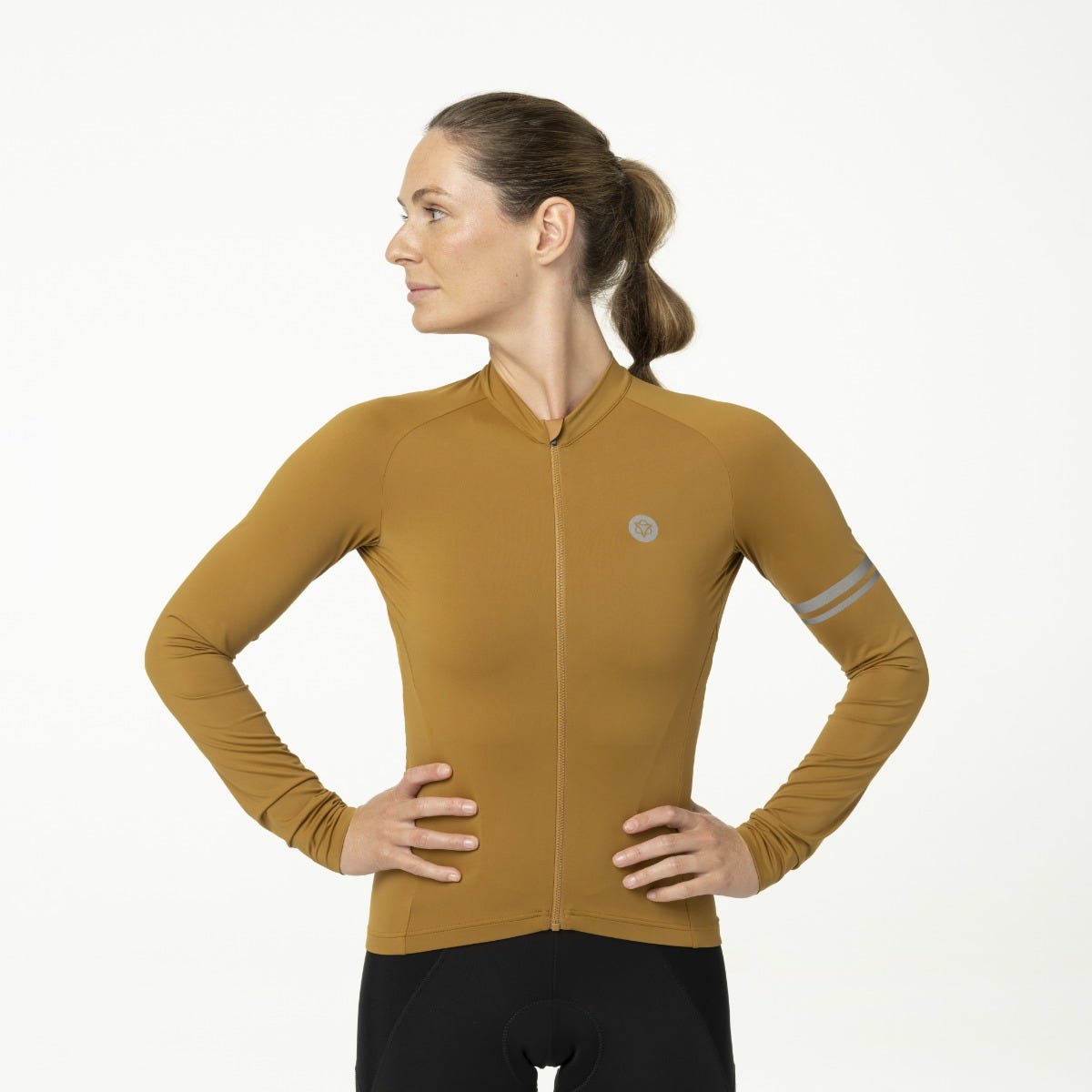 Solid fietsshirt lange mouwen performance armagnac dames