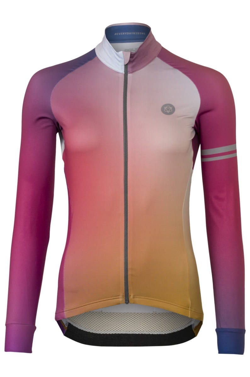 Gradient fietsshirt lange mouwen performance dames