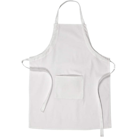 Creativ firmaforklæde med lomme, L: 84 cm, B: 65 cm, str. m-xl cm, 210 g, hvid, 1 stk.