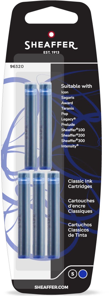 Sheaffer blækpatron - skrip - klassisk - blå - sf-96320