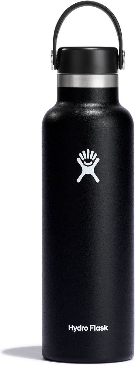 Hydroflaske standard mund flex hætte drikkeflaske (621 ml) - sort