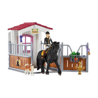 Schleich hesteklub - legefigursæt - hestestald med hestekølle tori prinsesse - børnelegetøj til drenge og piger - 5 til 12 år - 14 dele - 42437