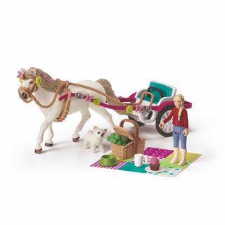 Schleich hesteklub legefigursæt - vogn til hesteshow - børnelegetøj til drenge og piger - 5 til 12 år - 33 dele - 42467