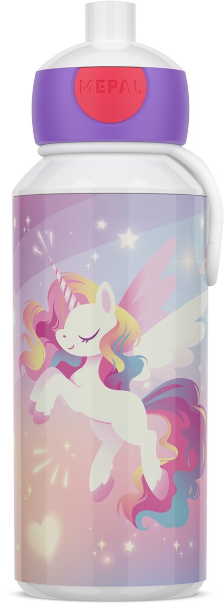 Mepal unicorn glød drikkeflaske pop-up campus 400ml