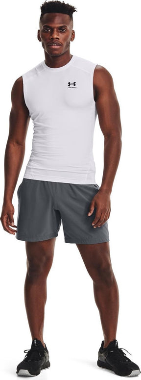 Under Armour UA HG Armour Comp SL-WHT sportstrøje til mænd - hvid - sort