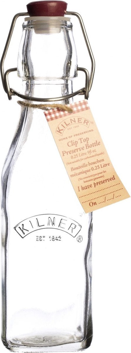 Kilner firkantet flaske - med plastik swing top - 250 ml